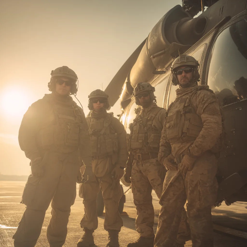 Editorial frame of a federal operations environment at dusk.