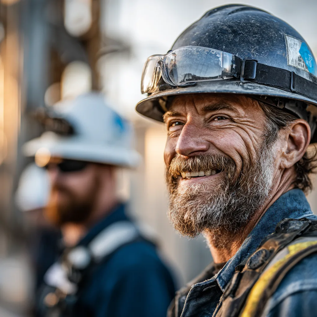Utility worker at a substation.